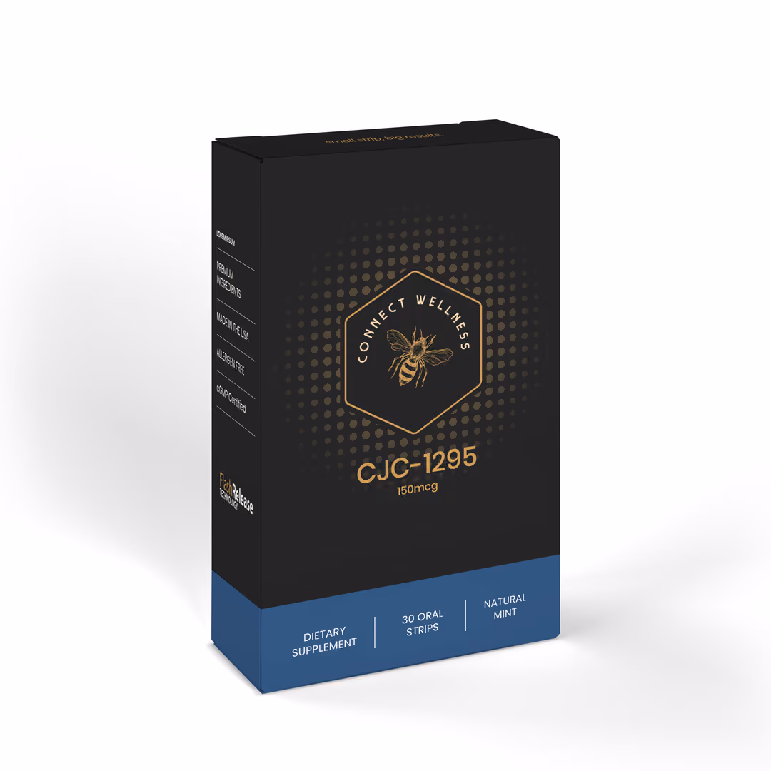 CJC-1295 and Ipamorelin compounded oral dissolving peptide strips from Connect Wellness Compounding Pharmacy in Eagle, Idaho.