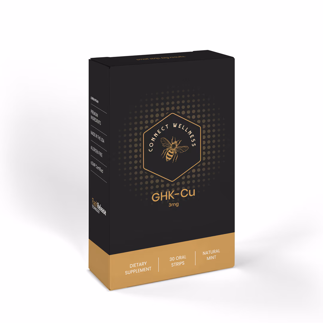 GHK-Cu copper peptide oral dissolving strips from Connect Wellness Compounding Pharmacy in Eagle, Idaho.