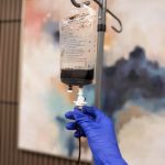 Iron infusion IV bag for iron deficiency treatment at IRON Infusions in Meridian, Idaho